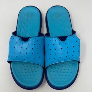 Under‎ Armour UA Slides Athletic Sandals Foam Baby Blue Men's Size 8